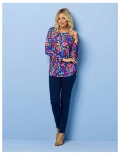 Fella Hamilton Suzy Stretch Long Pull On Jeans in Indigo