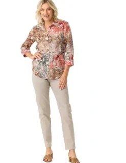 Fella Hamilton Suzy Stretch Long Pull On Jeans in Taupe