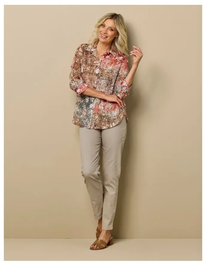 Fella Hamilton Suzy Stretch Long Pull On Jeans in Taupe