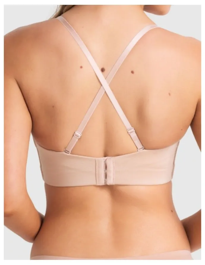 Fine Lines Attitude Full Figure Strapless Bra in Caramel