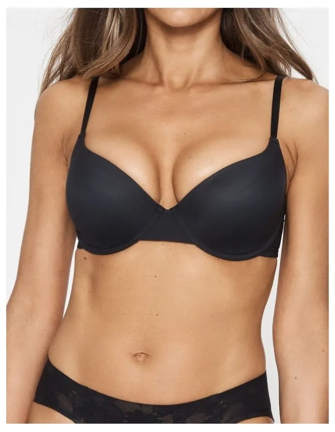 Fine Lines Attitude T-shirt Bra in Black
