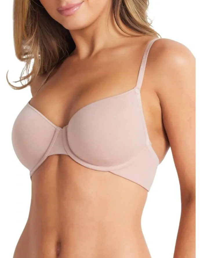 Fine Lines Cotton Full Coverage Bra in Cappucino