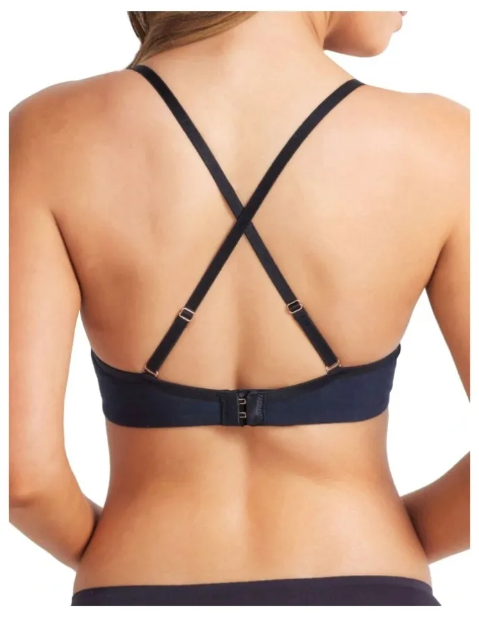 Fine Lines Cotton Full Coverage Bra in Black