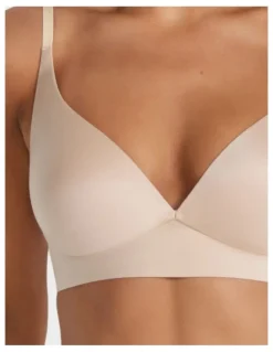 Fine Lines Ultrasoft Plunge Wirefree Bra in Brush