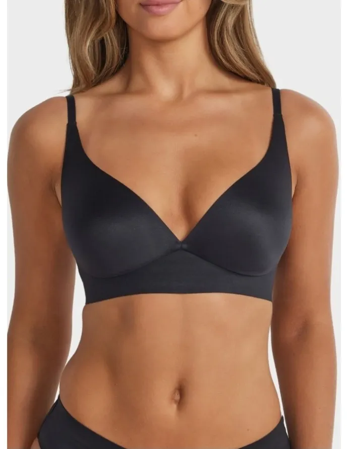 Fine Lines Ultrasoft Plunge Wirefree Bra in Black