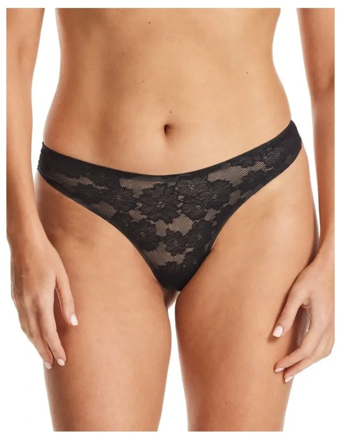 Fine Lines Weightless G String in Black