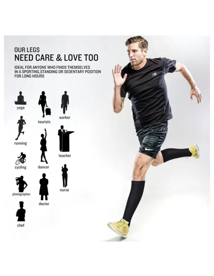 Flightmode Travel Anti-Fatigue Flight Compression Socks-M in Black