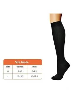 Flightmode Travel Anti-Fatigue Flight Compression Socks-M in Black