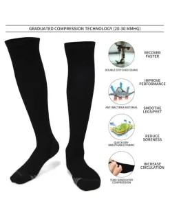 Flightmode Travel Anti-Fatigue Flight Compression Socks-M in Black