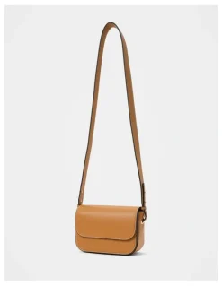 Forever New Alessia Flapover Crossbody Bag in Brown