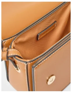 Forever New Alessia Flapover Crossbody Bag in Brown
