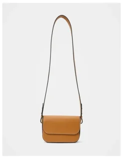 Forever New Alessia Flapover Crossbody Bag in Brown