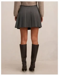 Forever New Alisha Pleated Mini Skirt in Grey