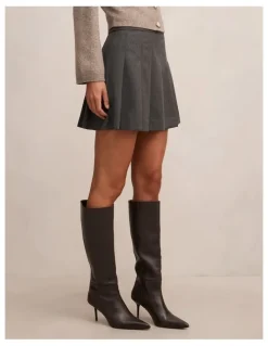 Forever New Alisha Pleated Mini Skirt in Grey