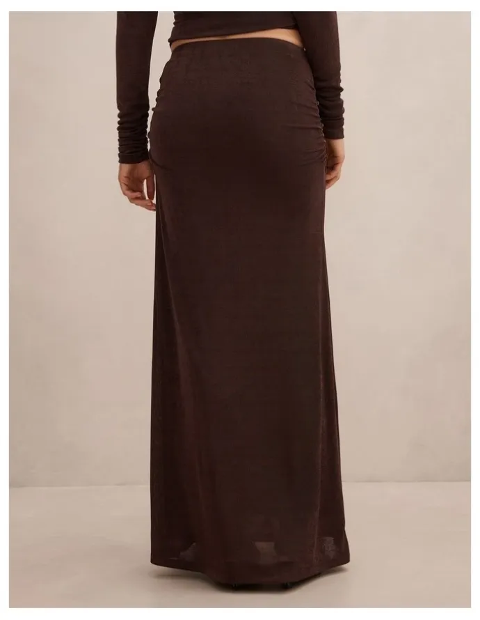 Forever New Arabella Flute Maxi Skirt in Brown
