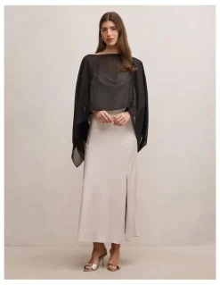 Forever New Arianna Chiffon Cape in Black