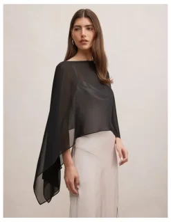 Forever New Arianna Chiffon Cape in Black