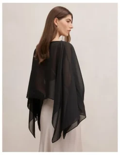 Forever New Arianna Chiffon Cape in Black