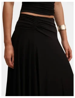 Forever New Ariel Godet Hanky Hem Skirt in Black