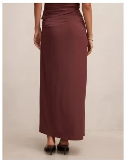 Forever New Arlo Draped Maxi Skirt in Red