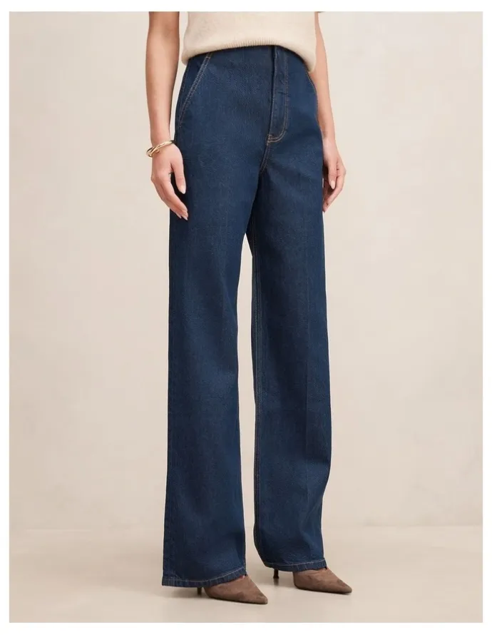 Forever New Audrey Wide Leg Jeans in Blue Rinse Wash
