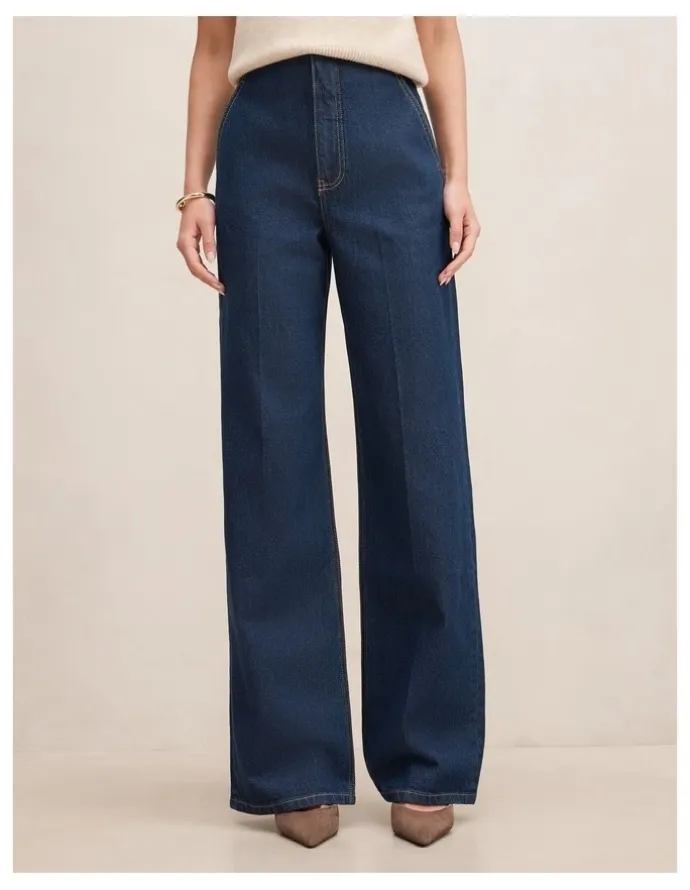 Forever New Audrey Wide Leg Jeans in Blue Rinse Wash