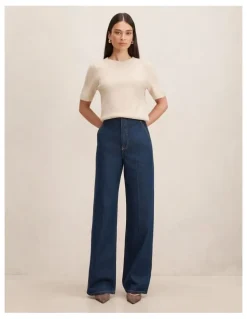 Forever New Audrey Wide Leg Jeans in Blue Rinse Wash