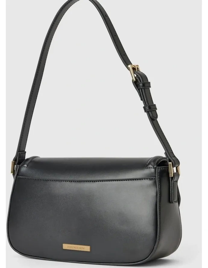 Forever New Carly Curve Lock Shoulder Bag in Black