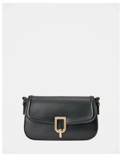 Forever New Carly Curve Lock Shoulder Bag in Black