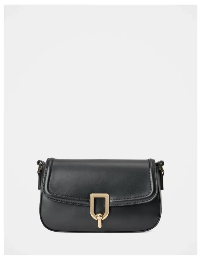 Forever New Carly Curve Lock Shoulder Bag in Black