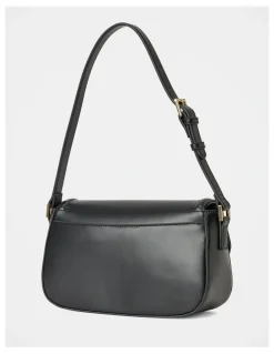 Forever New Carly Curve Lock Shoulder Bag in Black