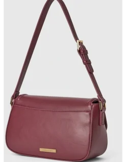 Forever New Carly Curve Lock Shoulder Bag in Red