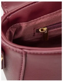 Forever New Carly Curve Lock Shoulder Bag in Red