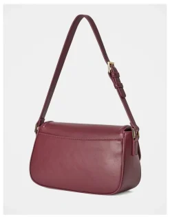 Forever New Carly Curve Lock Shoulder Bag in Red