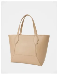 Forever New Christina Classic Panel Large Tote Bag in Beige