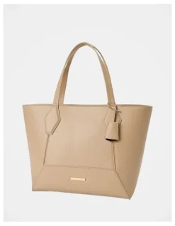 Forever New Christina Classic Panel Large Tote Bag in Beige