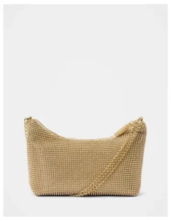 Forever New Curve Paloma Curve Clutch Bag in Gold