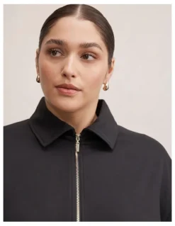 Forever New Curve Willow Drawcord Jacket in Black