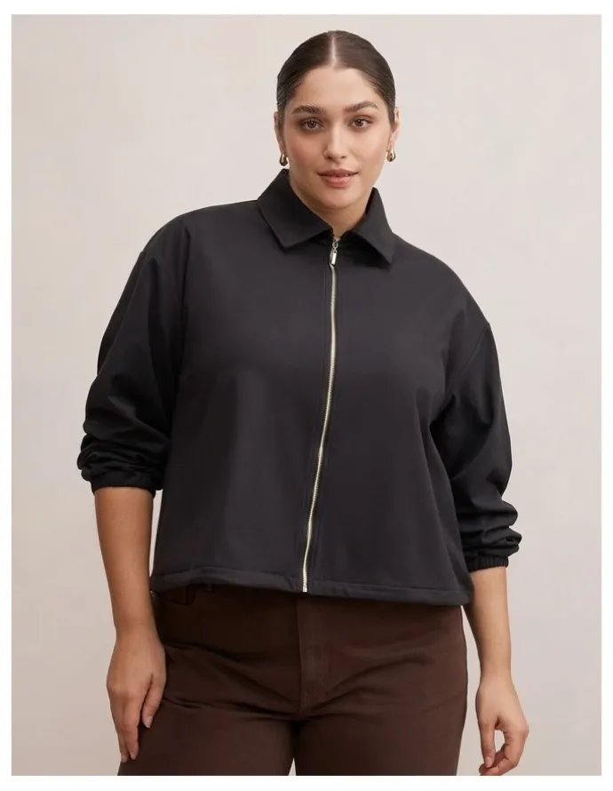 Forever New Curve Willow Drawcord Jacket in Black