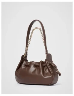 Forever New Dakota Drawstring Chain Bag in Chocolate