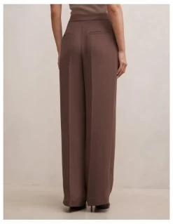 Forever New Dani Straight Leg Pants in Chocolate