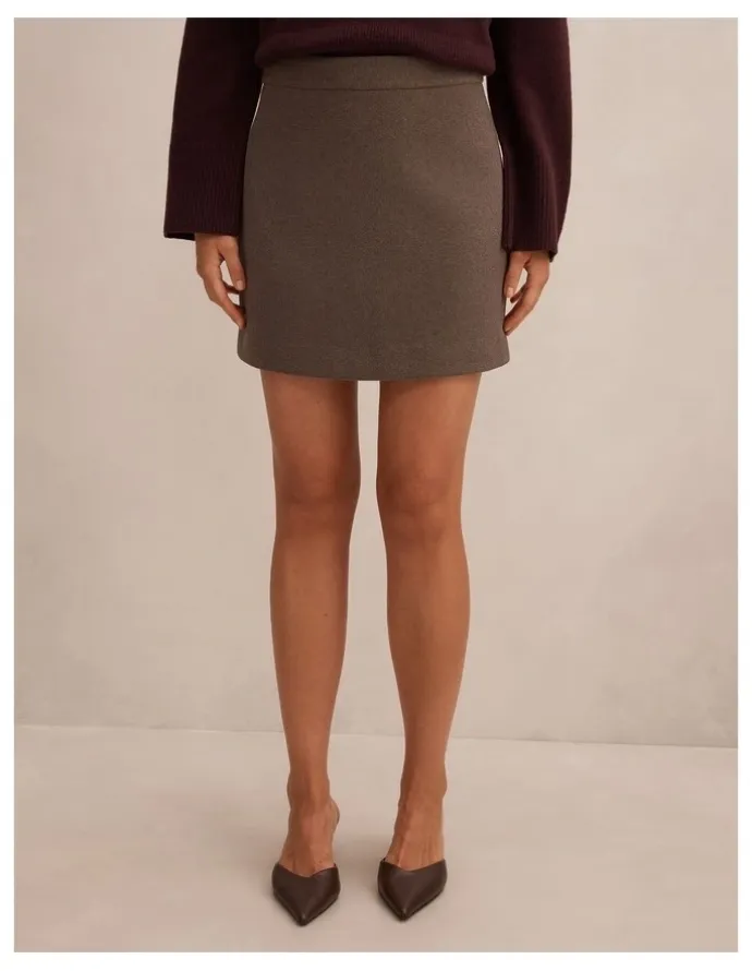 Forever New Danica Wool Mini Skirt in Brown