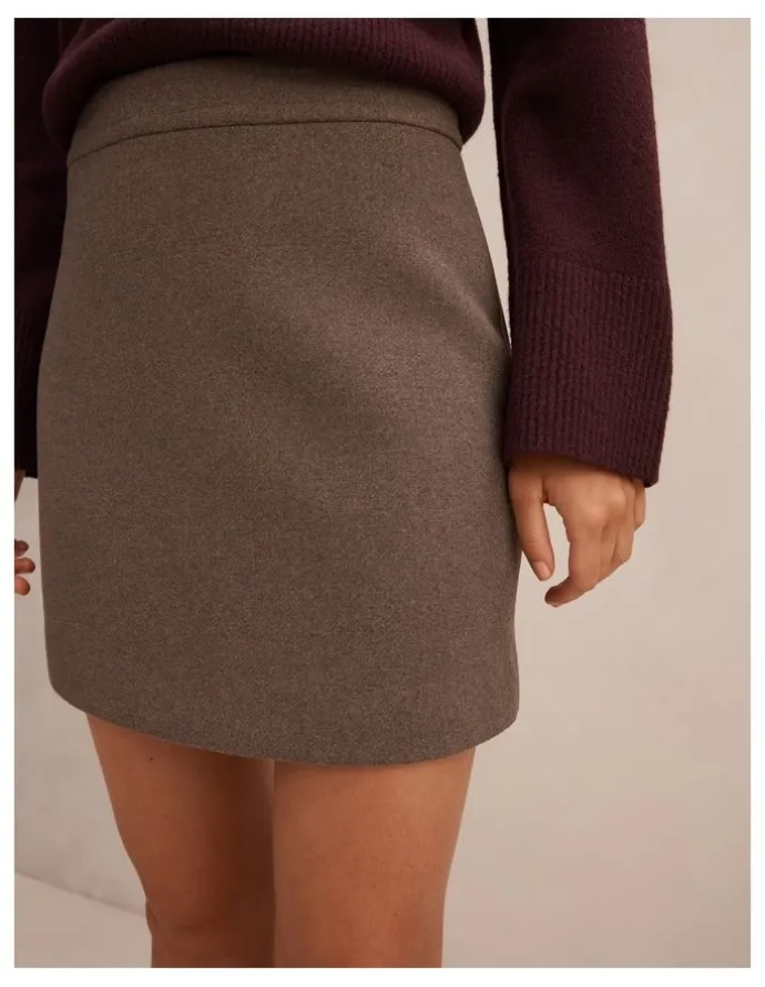 Forever New Danica Wool Mini Skirt in Brown