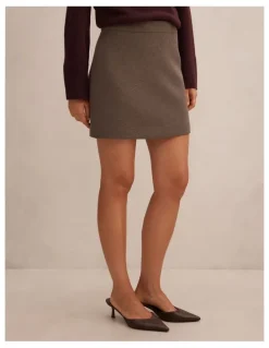 Forever New Danica Wool Mini Skirt in Brown