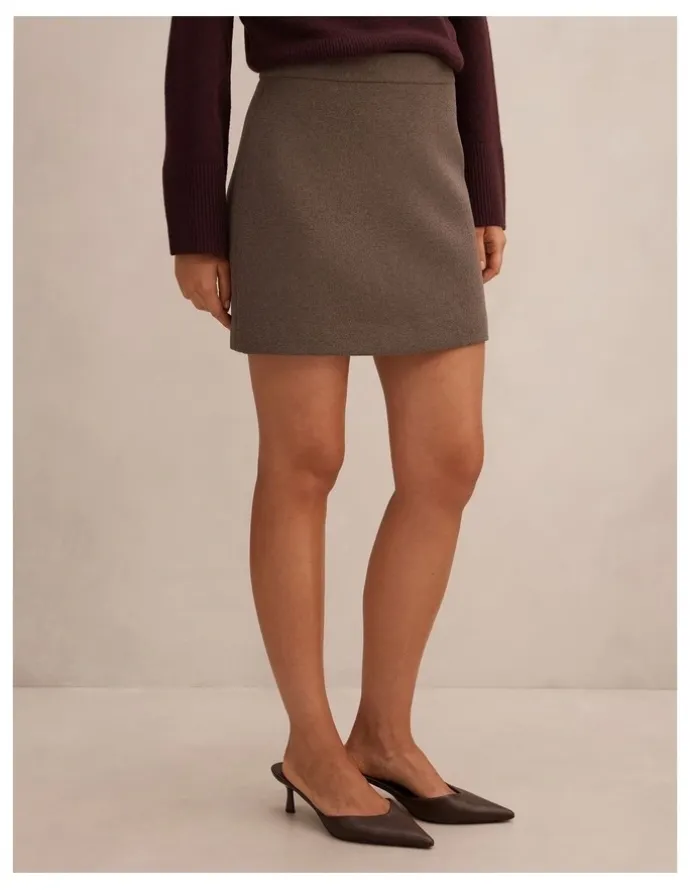 Forever New Danica Wool Mini Skirt in Brown
