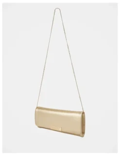 Forever New Danielle Elongated Clutch Bag in Gold