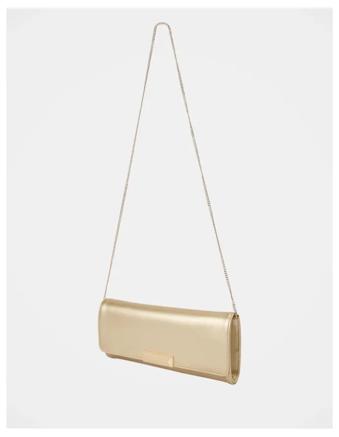 Forever New Danielle Elongated Clutch Bag in Gold