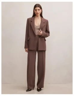 Forever New Demi Single Breasted Blazer in Brown