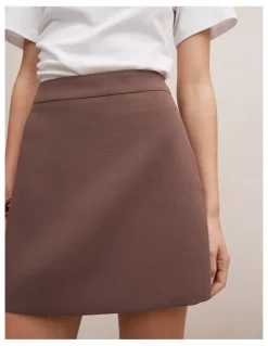 Forever New Demi Tailored Mini Skirt in Chocolate