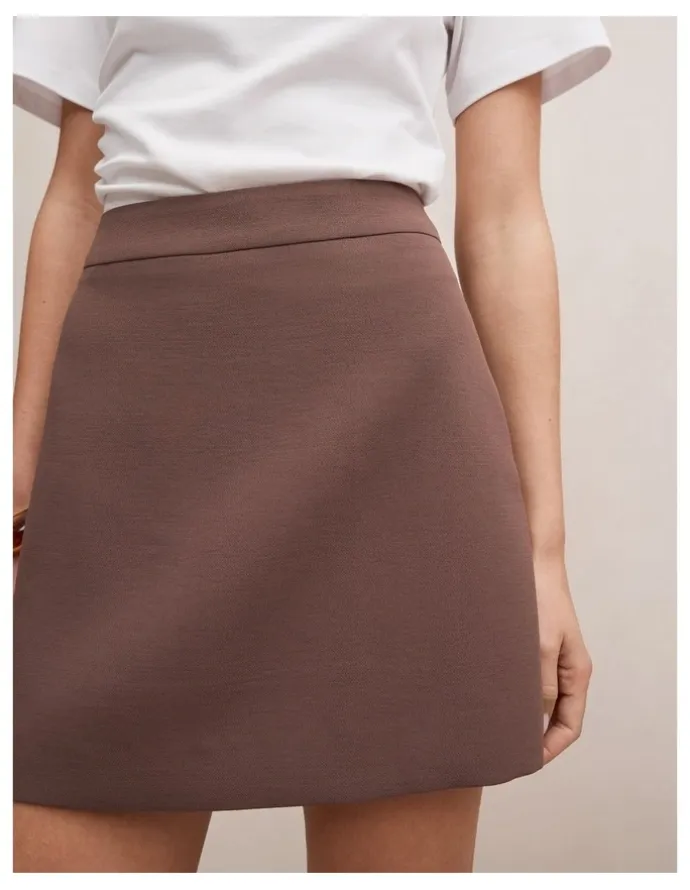 Forever New Demi Tailored Mini Skirt in Chocolate